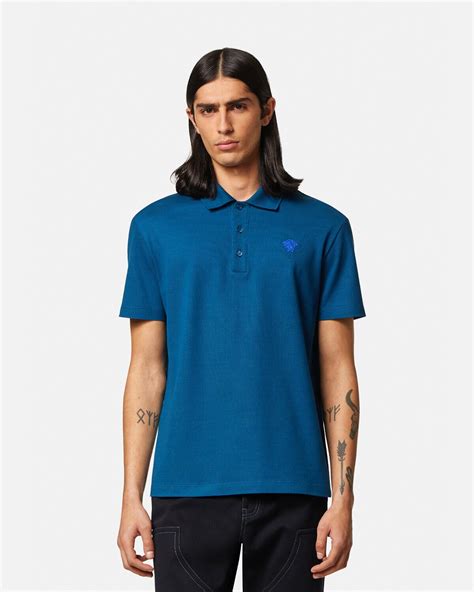 versace collection tee shirt green matusa|Embroidered Medusa Polo Shirt Green .